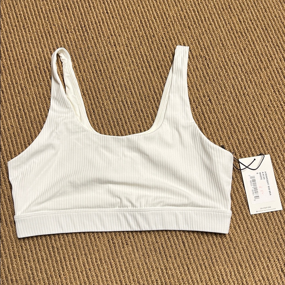 Splits59 airweight rib bra white